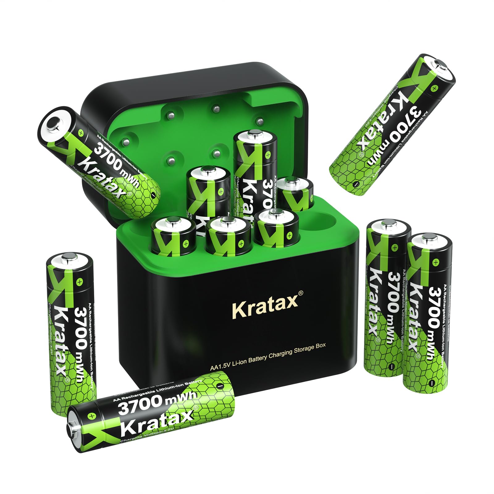 Amazon.com: Kratax 12 Count 3700mWh AA Rechargeable Lithium